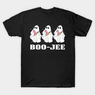 Boo Jee Spooky Season Cute Ghost Halloween Costume Boujee T-Shirt